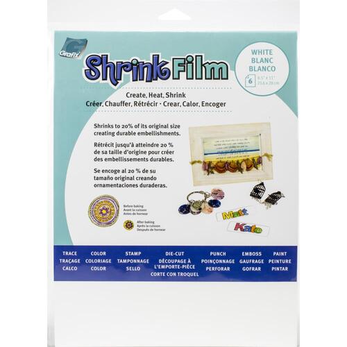Grafix White Shrink Film 6pk
