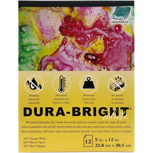 Grafix Dura-Bright Opaque White 9x12" 0.010 Pad