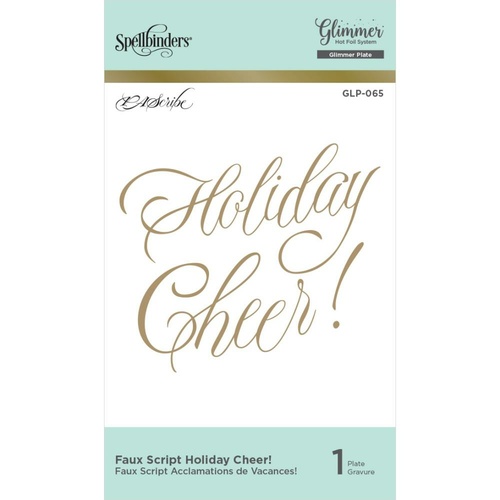 Spellbinders Glimmer Impression Hotfoil Plate Faux Script Holiday Cheer