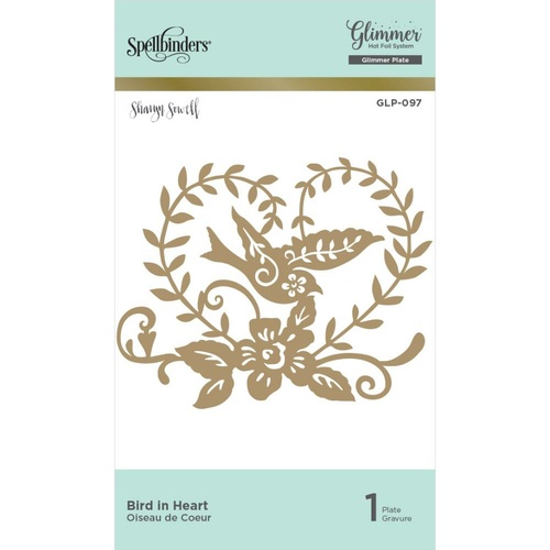 Spellbinders Glimmer Hot Foil Plate Bird in Heart