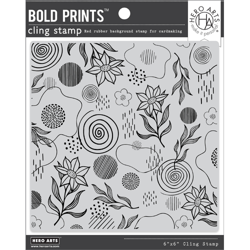 Hero Arts Flowers and Swirls Bold Prints Stamp