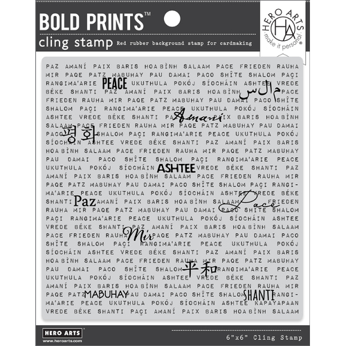 Hero Arts Words of Peace Bold Prints Stamp