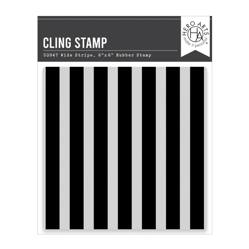 Hero Arts Wide Stripe Bold Print Cling Rubber Stamp from the Packed with Love Collection