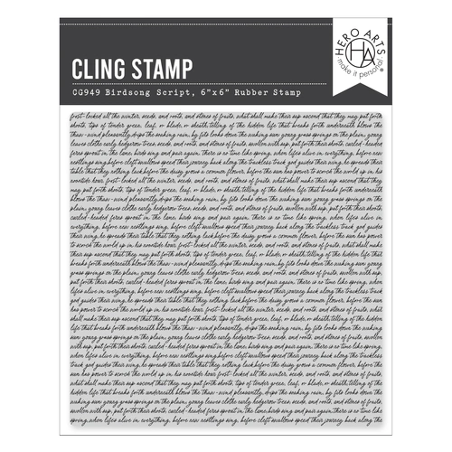 Hero Arts Birdsong Script Cling Stamp From the Spring Meadow Collection