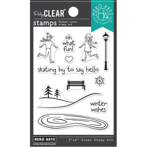 Hero Arts Skating By To Say Hello Stamp