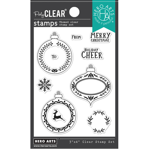 Hero Arts Holiday Cheer Ornaments Stamp