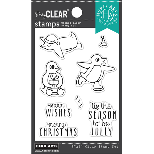 Hero Arts Warm Wishes Penguins Stamp