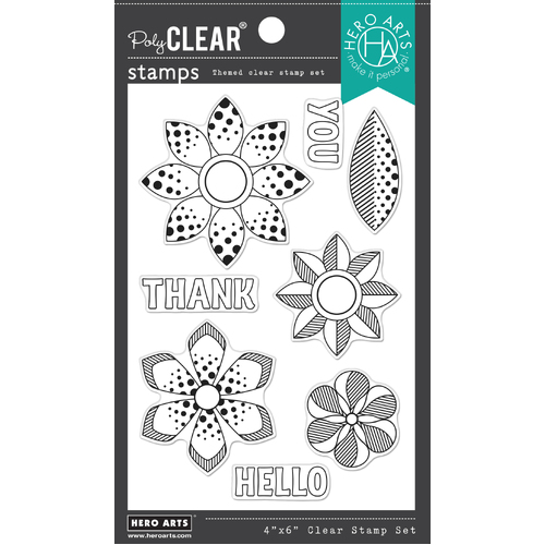 Hero Arts Pop Art Flowers Stamp