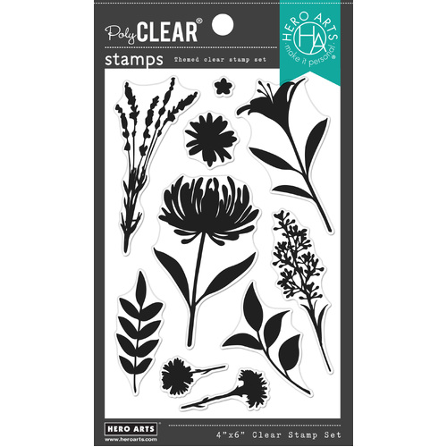 Hero Arts Floral Silhouettes Stamp