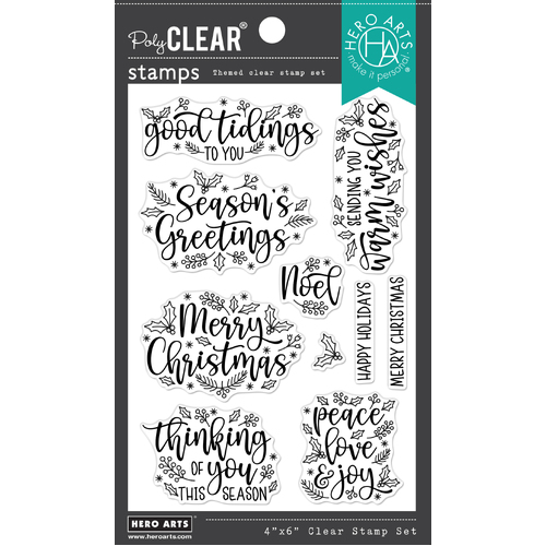 Hero Arts Holiday Foliage Messages Stamp