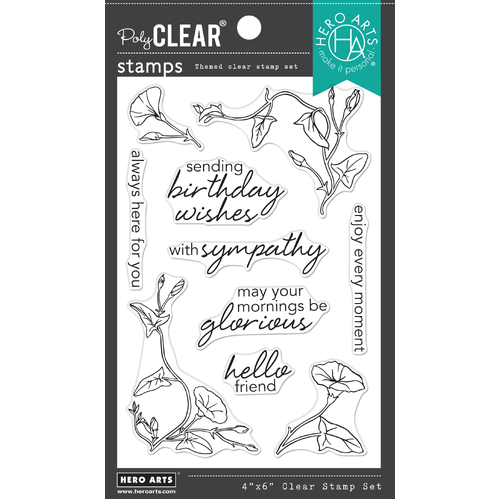 Hero Arts Morning Glory Messages Stamp