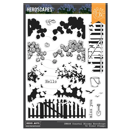 Hero Arts Coastal Blooms HeroScape Clear Stamps from the Seaside Blooms Collection