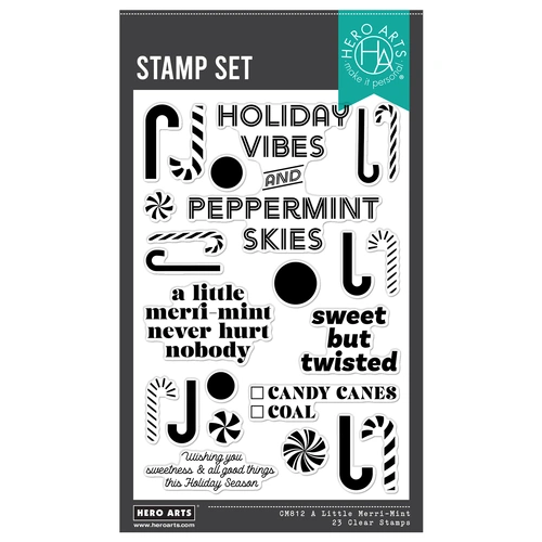 Hero Arts A Little Merri-Mint Clear Stamps from the Candy Cane Season Collection