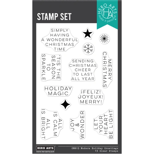 Hero Arts Modern Holiday Greetings Clear Stamp Set from the Very Merry Collection