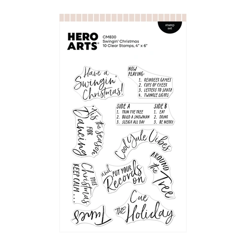 Hero Arts Swingin' Christmas Stamp Set from the Vintage Vinyl Collection