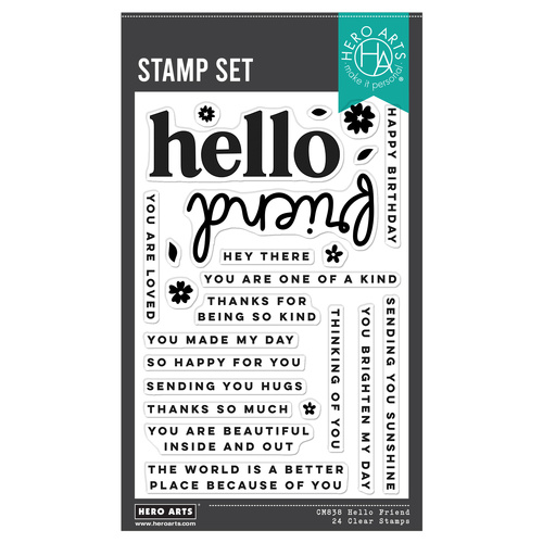 Hero Arts Hello Friend Clear Stamp Set from the You've Got a Friend Collection