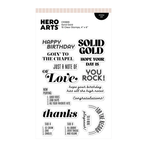 Hero Arts Solid Gold Stamp Set from the Vintage Vinyl Collection
