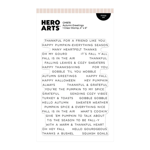 Hero Arts Autumn Greetings Clear Stamp Set from the Whimsical Wheels Collection