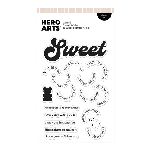 Hero Arts Sweet Wishes Stamp Set from the Beary Sweet Holiday Collection by Carly Tee