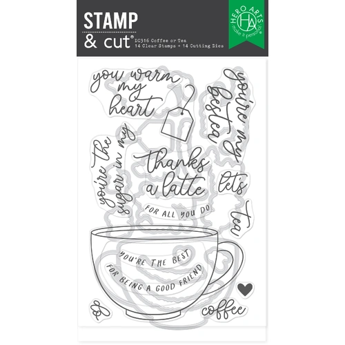 Hero Arts Coffee or Tea Stamp & Cut From the What's Brewing? Collection