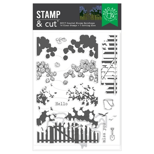 Hero Arts Coastal Blooms HeroScape Stamp & Cut Set from the Seaside Blooms Collection