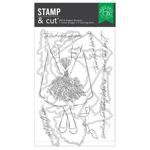 Hero Arts Summer Bouquet Stamp & Cut Set from the Seaside Blooms Collection