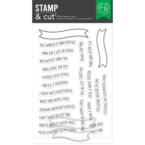 Hero Arts Banner Days Stamp & Cut Set from the Summer by The Shore Collection
