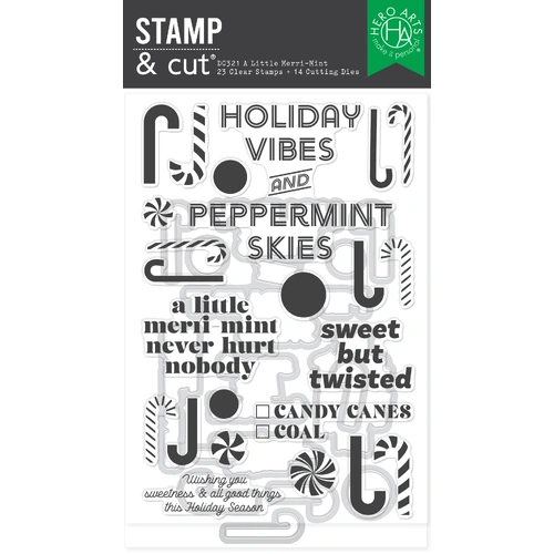 Hero Arts A Little Merri-Mint Stamp & Cut Set from the Candy Cane Season Collection