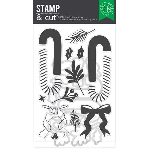 Hero Arts Candy Cane Swag Stamp & Cut Set from the Candy Cane Season Collection
