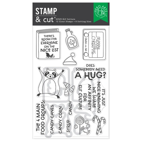 Hero Arts Elf Culture Stamp & Cut Set from the Yule Fuel Collection