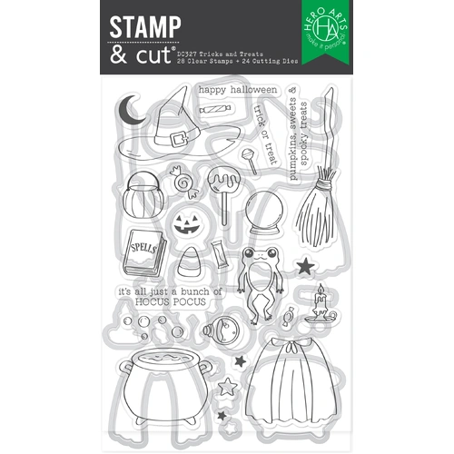 Hero Arts Tricks and Treats Stamp & Cut Set from the Hocus Pocus Collection