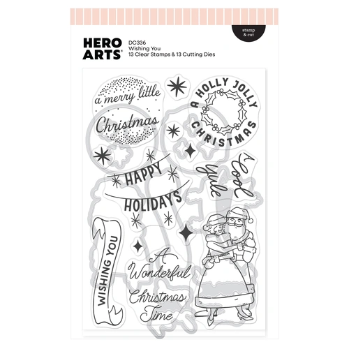 Hero Arts Wishing You Stamp & Cut from the Vintage Vinyl Collection