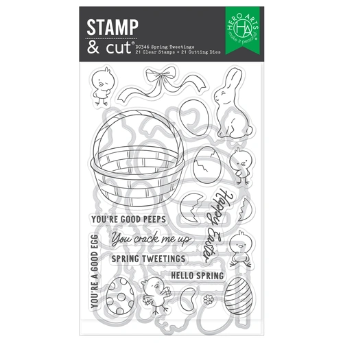 Hero Arts Spring Tweetings Stamp & Cut Set From the Eggstra Special Collection