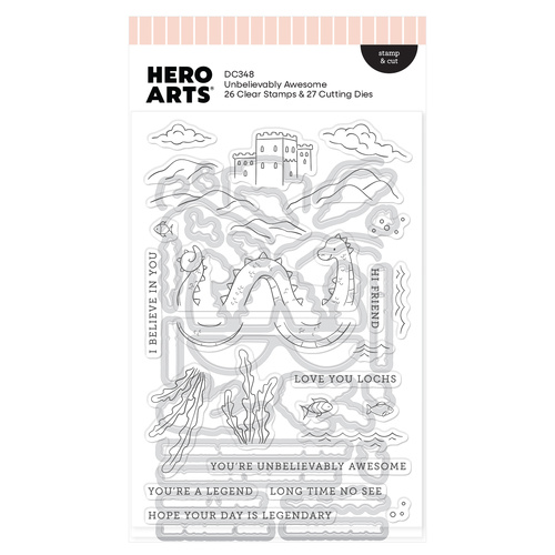 Hero Arts Unbelievably Awesome Stamp & Cut from the Don't Stop Believing Collection