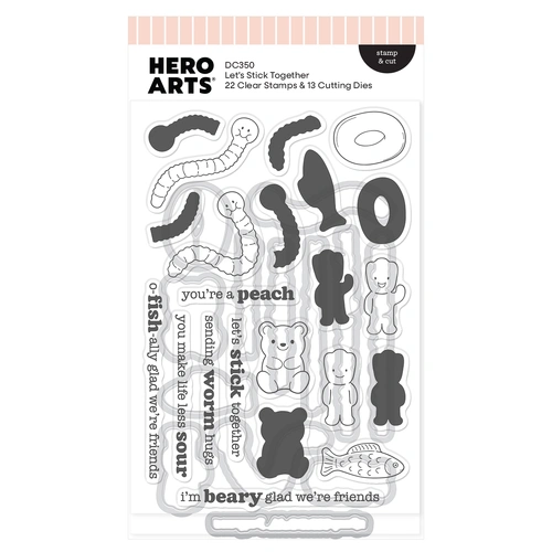 Hero Arts Let's Stick Together Stamp & Cut from the Beary Sweet Collection by Carly Tee