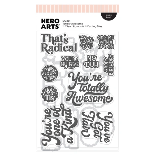 Hero Arts Totally Awesome Stamp & Cut from the Friends with Flair Collection