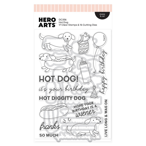 Hero Arts Hot Dog Stamp & Cut from the Coney Club Collection