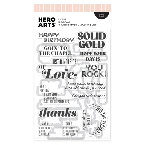 Hero Arts Solid Gold Stamp & Cut from the Vintage Vinyl Collection