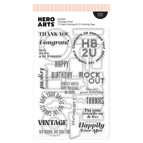 Hero Arts Vintage Vinyl Stamp & Cut from the Vintage Vinyl Collection