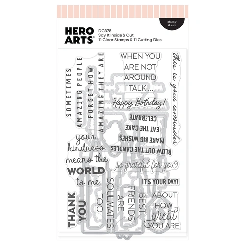 Hero Arts Say It Inside & Out Stamp & Cut from the Say it With Style Collection