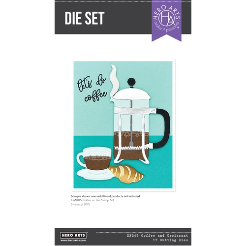 Hero Arts Coffee and Croissant Die Set From the What's Brewing? Collection
