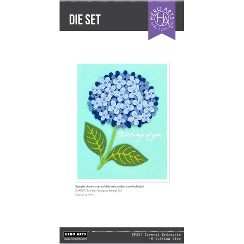 Hero Arts Layered Hydrangea Etched Dies from the Seaside Blooms Collection