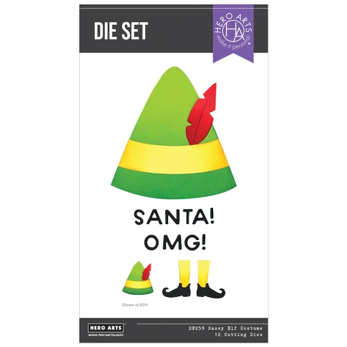 Hero Arts Sassy Elf Costume Etched Dies from the Yule Fuel Collection