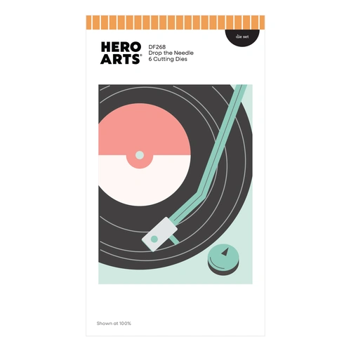 Hero Arts Drop the Needle Die Set from the Vintage Vinyl Collection