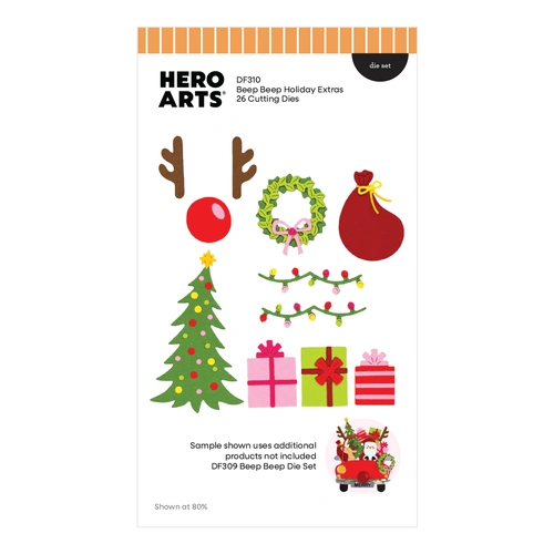 Hero Arts Beep Beep Holiday Extras Die Set from the Whimsical Wheels Collection
