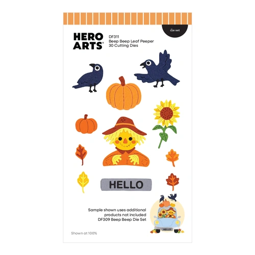Hero Arts Beep Beep Leaf Peeper Die Set from the Whimsical Wheels Collection