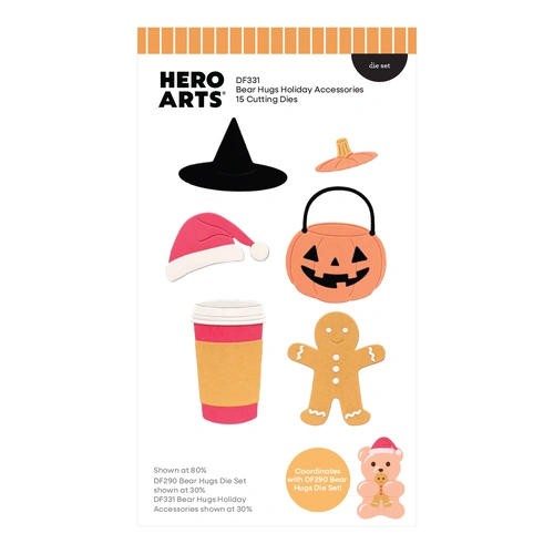 Hero Arts Bear Hugs Holiday Accessories Die Set from the Beary Sweet Holiday Collection by Carly Tee