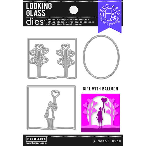 Hero Arts Looking Glass Girl with Balloon Die