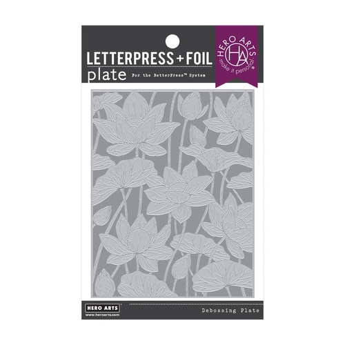 Hero Arts Lotus Field Letterpress + Foil Plate from the Tranquil Garden Collection