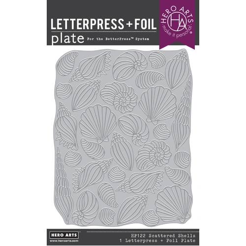 Hero Arts Scattered Shells BetterPress + Foil Plate from the Summer by The Shore Collection